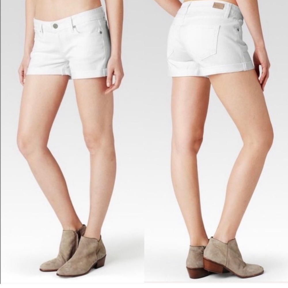 - PAIGE white denim shorts